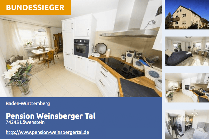 Bundessieger 2014 - Pension Weinsberger Tal aus Baden-Württemberg
